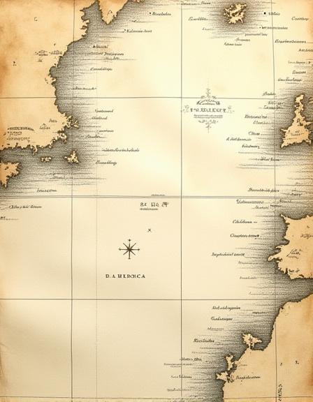 A weathered but beautiful portolan chart on vellum, showing rhumb lines.